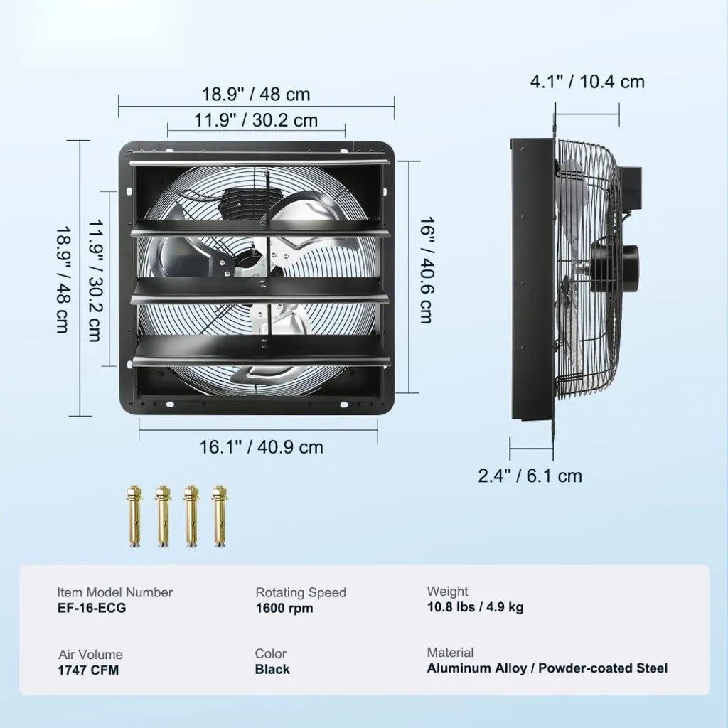 Ventilateur mural basse consommation 1747 CFM avec commande à distance - 7