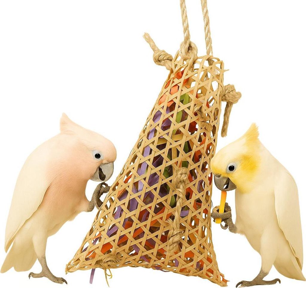 Papageien-Spielzeug Aus Maismatte Mit Zig Zag-Papierfüllung - 40 Cm, Für Alle Größen