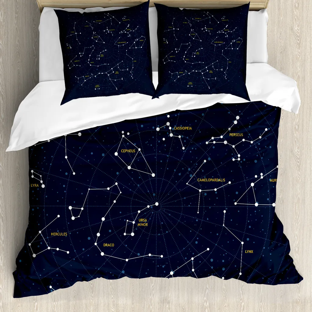 Copripiumino Galassia ABAKUHAUS 200x200 Stelle Sky Map Blu