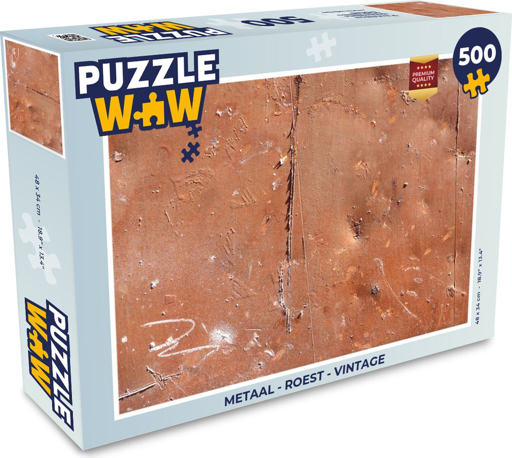 MuchoWow Puzzle 500 Teile Metall - Rost - Vintage - 500 Teile - Kinder - Selberbauen - Puzzlespiele
