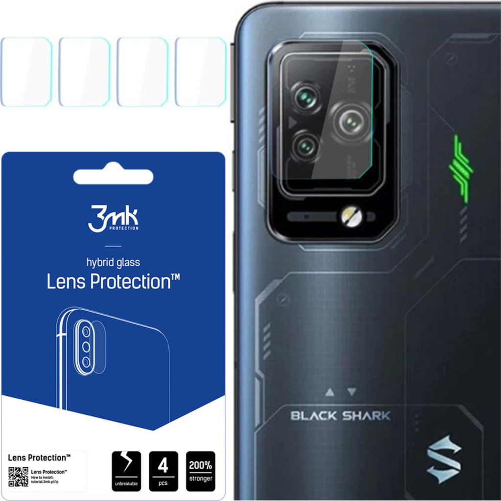 3mk Hybridglas Lens Protection fr Xiaomi Black Shark 5/5 Pro Kamera Objektiv Kameralinse 0,16mm 6H (4 Stck)