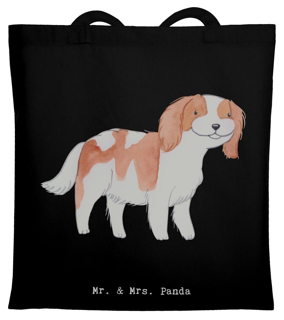 Mr. & Mrs. Panda Tote Bag Cavalier King Charles Spaniel Moment - Schwarz - Geschenk, Tasche, Schultasche, Unitasche, Laptoptasche, Shopping