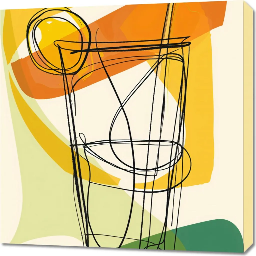 Tableau Cocktail artistique 70x70 cm : Toile premium haute définition