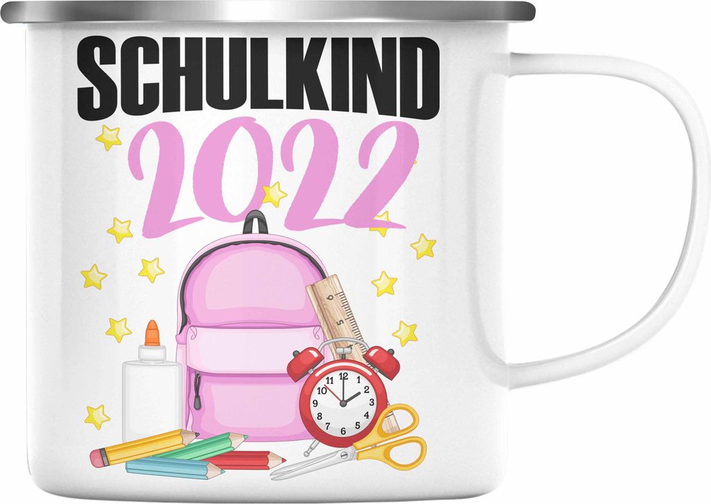 Trendation - Einschulung Mädchen Geschenk Schultüte Füllung Emaille Tasse Schulstart 1. Schultag Schuleinführung Schulanfang Geschenkidee 2022 ...