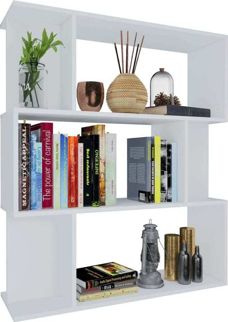 Cloris DesignMöbel Bücherregale - Weiß Bücherregal/Raumteiler Weiß 80x24x96cm Holzwerkstoff Schlichtes7146404