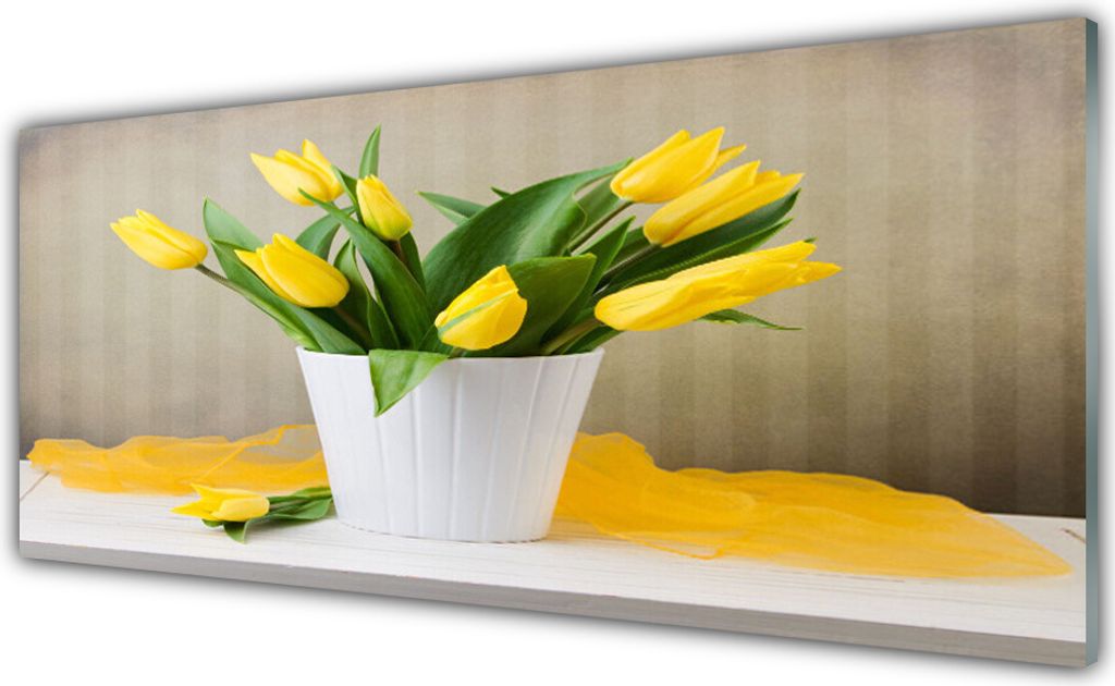 Küchenrückwand aus Glas 125x50cm Spritzschutz Tulpen Pflanzen