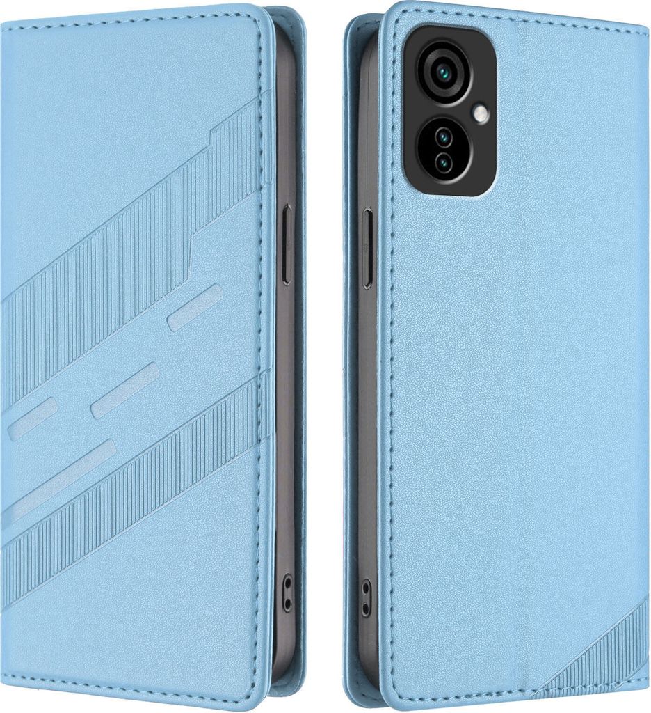 Hülle für Tecno Camon 19 Neo, Kunstleder Brieftaschen Handyhülle mit Kartenfach und Standfunktion Hellblau