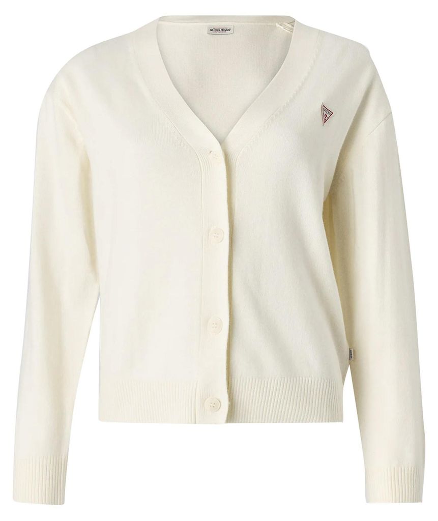 Guess - Pullover Top für Damen, Button-Down-Kragen NA428 (L) (Ecru)