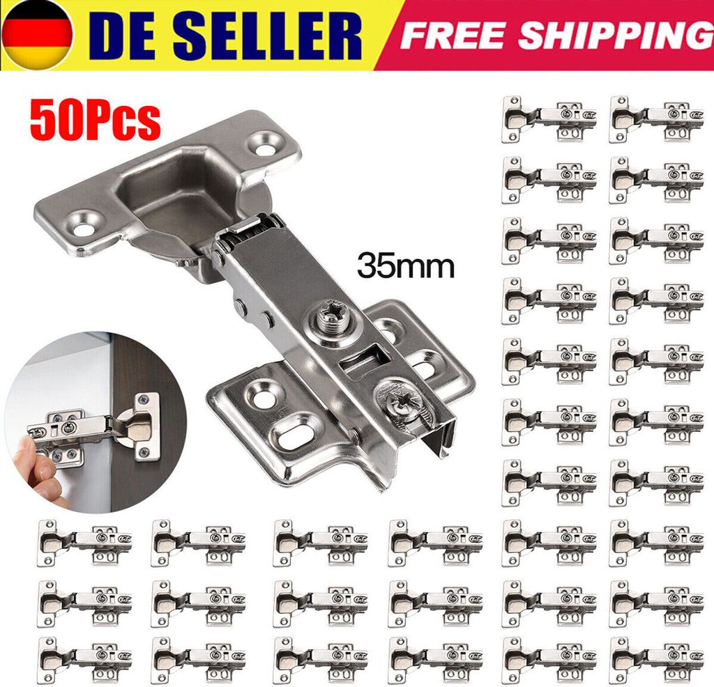 50Tlg Topfband Topfbänder 110° Eckanschlag Kreuzplatte Produktbild 