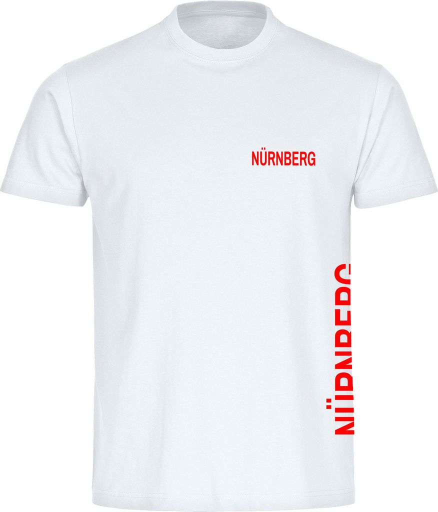 multifanshop Kinder T-Shirt - Nürnberg - Brust & Seite, weiß, Größe 176