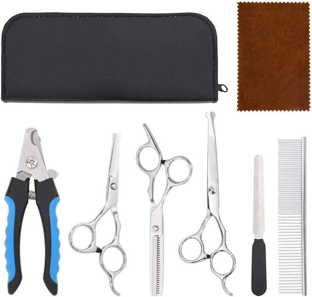 6-tlg. Hundescheren-Set Edelstahl