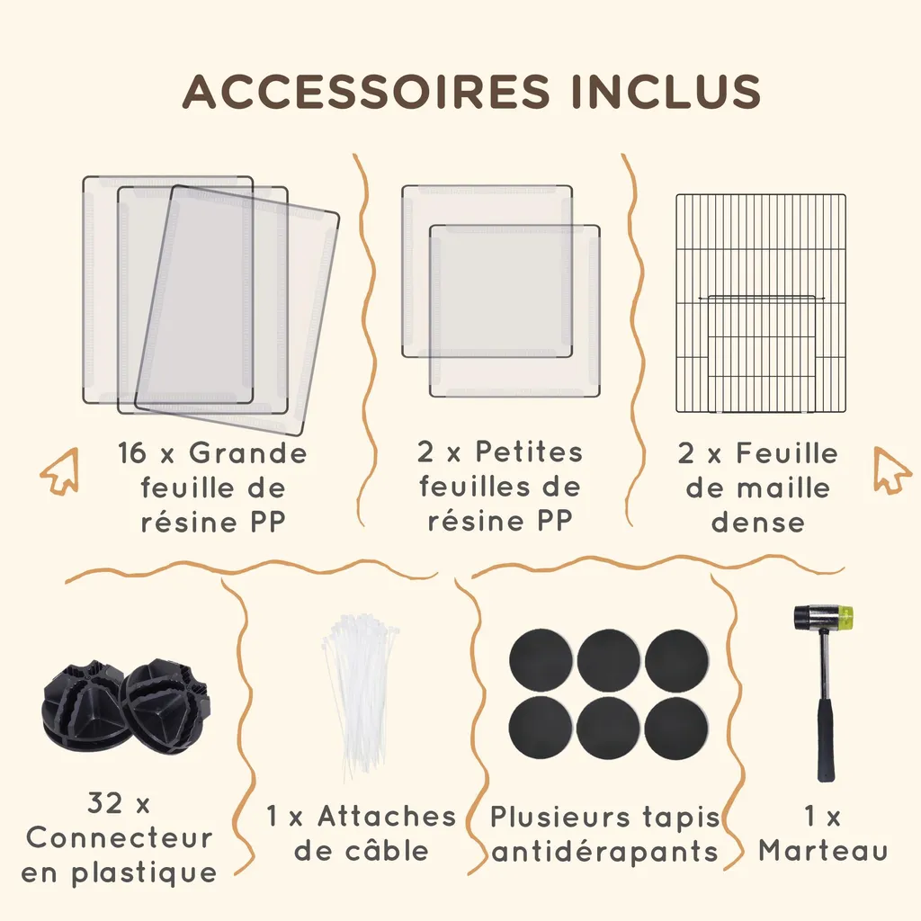 Espace de Jeu Modulable pour Lapins et Cochons d'Inde Intérieur Blanc