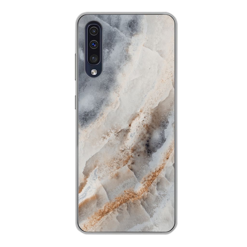 MuchoWow Handyhülle Schutzhülle Hülle für Samsung Galaxy A50 Natursteine - Mineralien - Muster Silikon Softcase Handy Hülle - Mobiltelefonh...