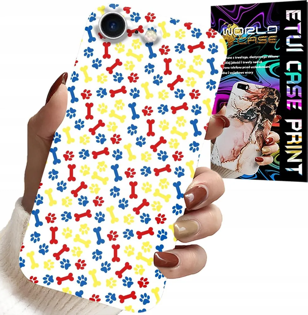 Custodia iPhone SE / SE2 Bone Paws Dog Patrol Cartoon con Vetro Temperato