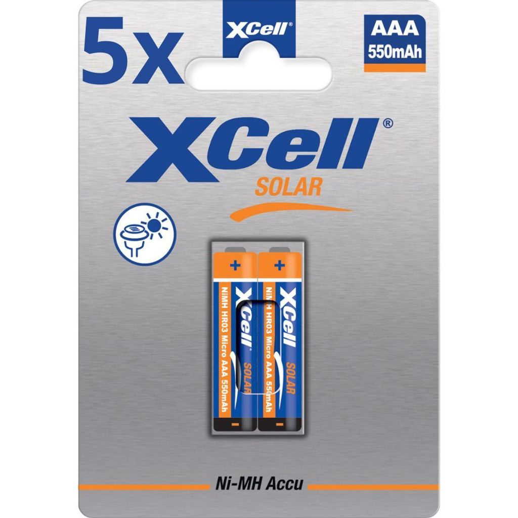 10x XCell Solar Akkus X550AAA Micro Ni-MH 1,2V 550mAh (5x Produktbild 