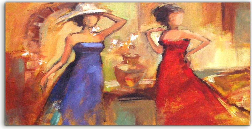 Coloray - Glasbild - 120x60 cm - Wandbild - Glasbilder - Foto Weibliche Figuren handgefertigt