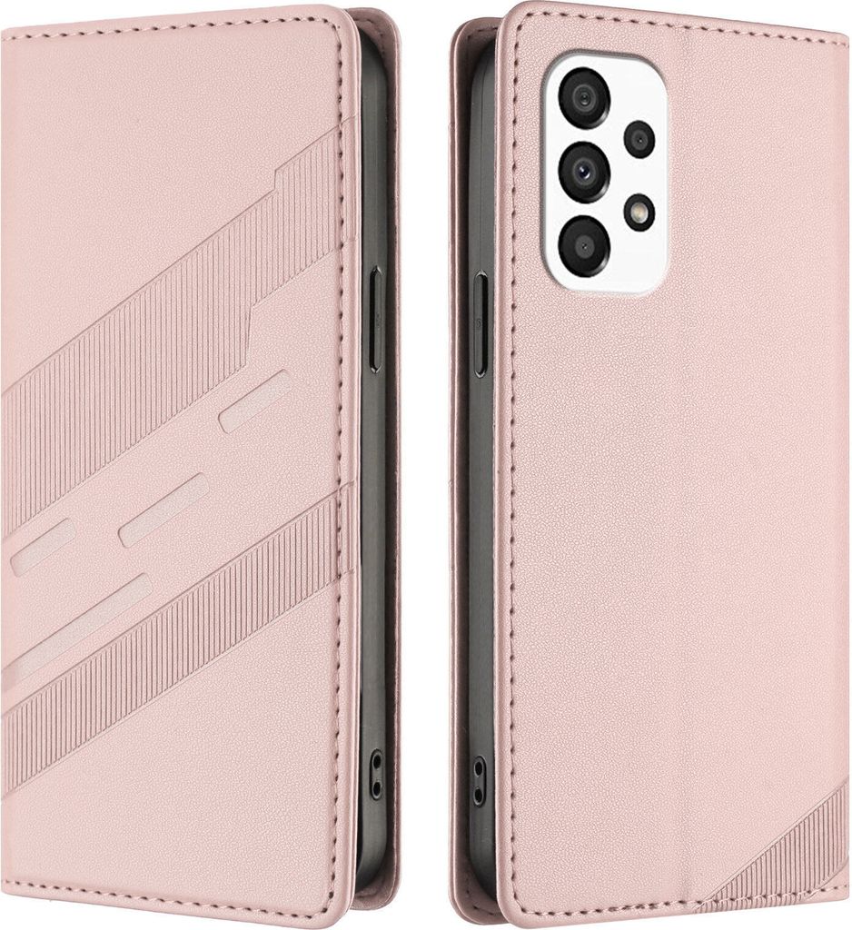 Hülle für Samsung Galaxy A33 5G, Kunstleder Brieftaschen Handyhülle mit Kartenfach und Standfunktion Pink