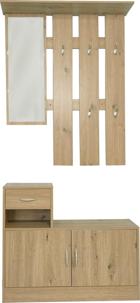 Garderobenpaneel mit Schuhschrank Thekla Artisaneiche