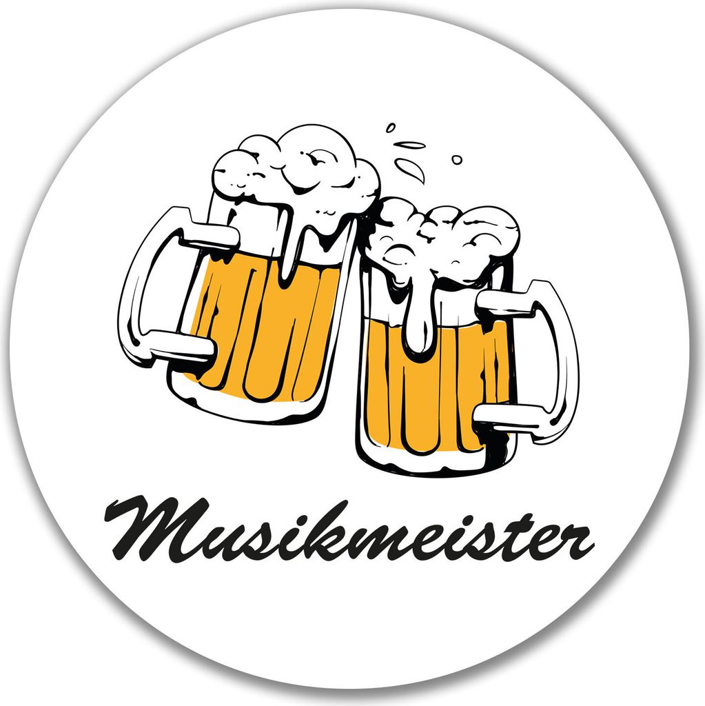 Huuraa Aufkleber Musikmeister Schützenfest 10cm rund Sticker Geschenkidee