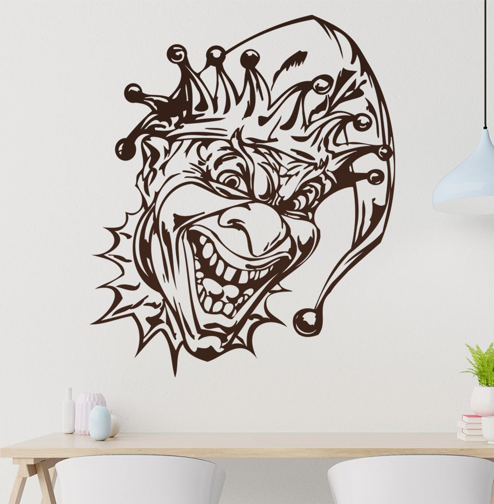 Harlekin Wandtattoo in 6 Größen - Wandaufkleber Wall Sticker - Dekoration, Küche, Wohnzimmer, Schlafzimmer, Badezimmer