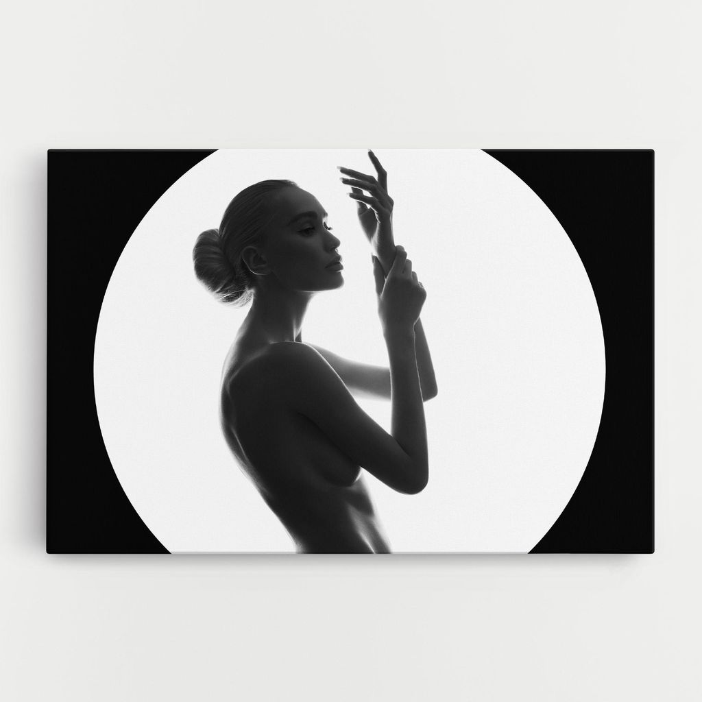 ARTHUB Leinwandbild 20x30 cm, Circle Woman Body | Wohnzimmerdekoration, Hängende Bilder, Wanddekoration, Heimdekoration, Frauen, Silhouetten