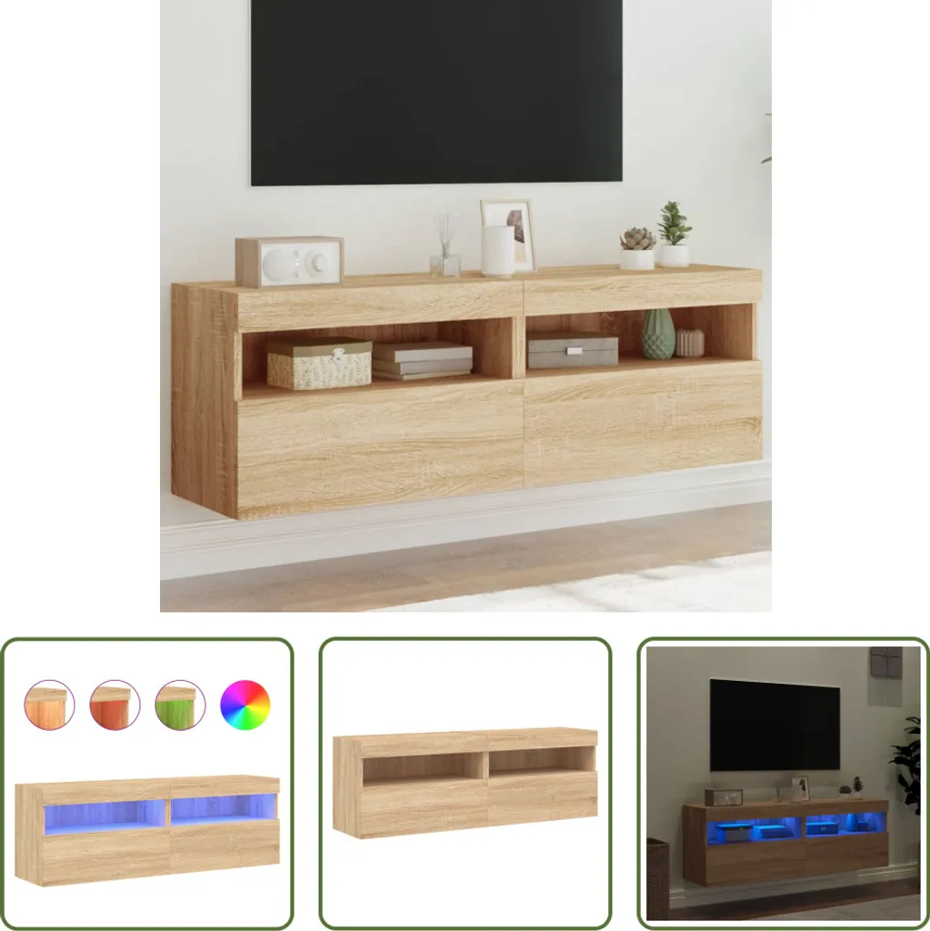 The Living Store Pensili TV LED 2 pz Rovere Sonoma 60x30x40cm Offerta