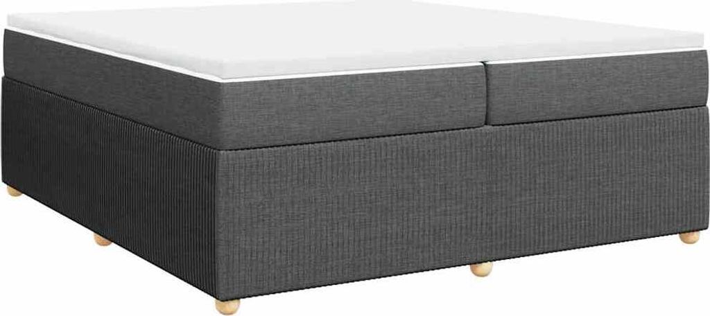 vidaXL Boxspringbett mit Matratze Dunkelgrau 200x200 cm Stoff