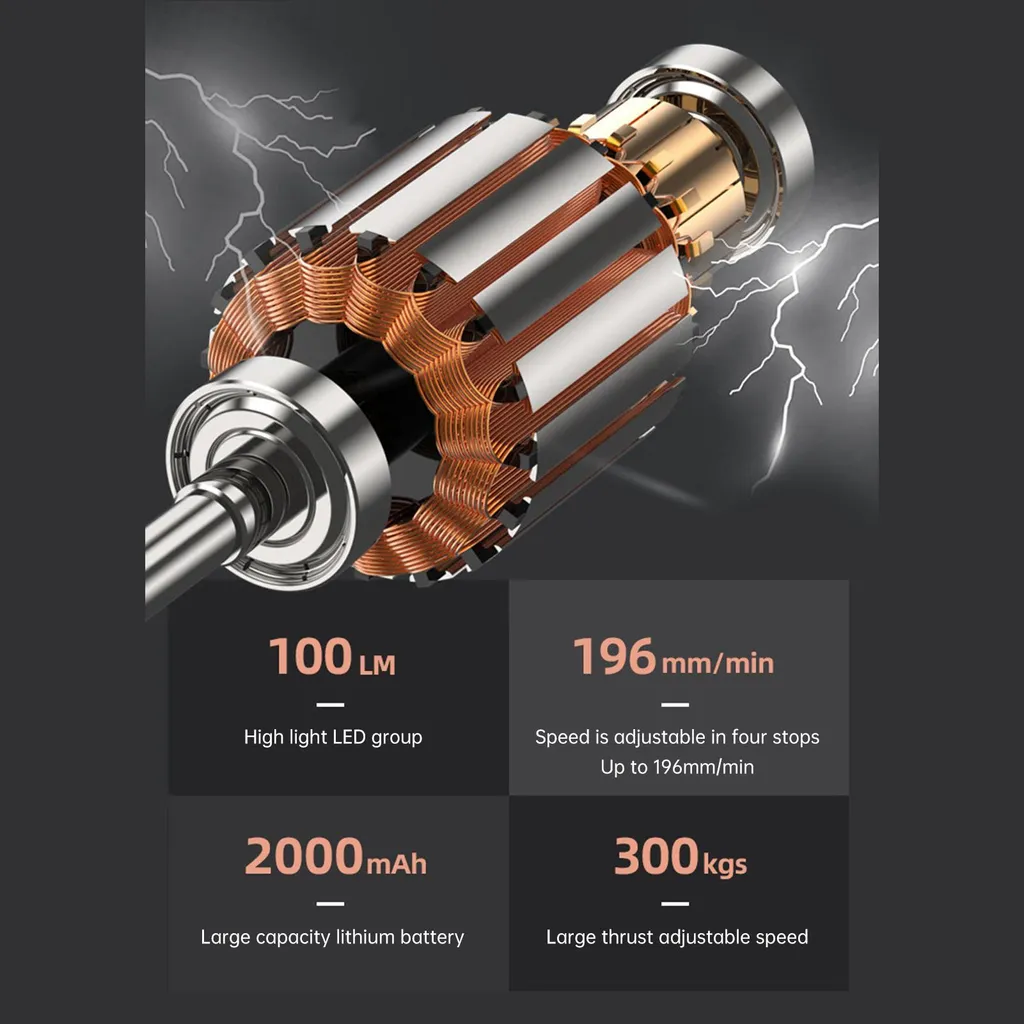 Pistolet à mastic électrique 20V à 4 vitesses avec éclairage LED intégré - 8