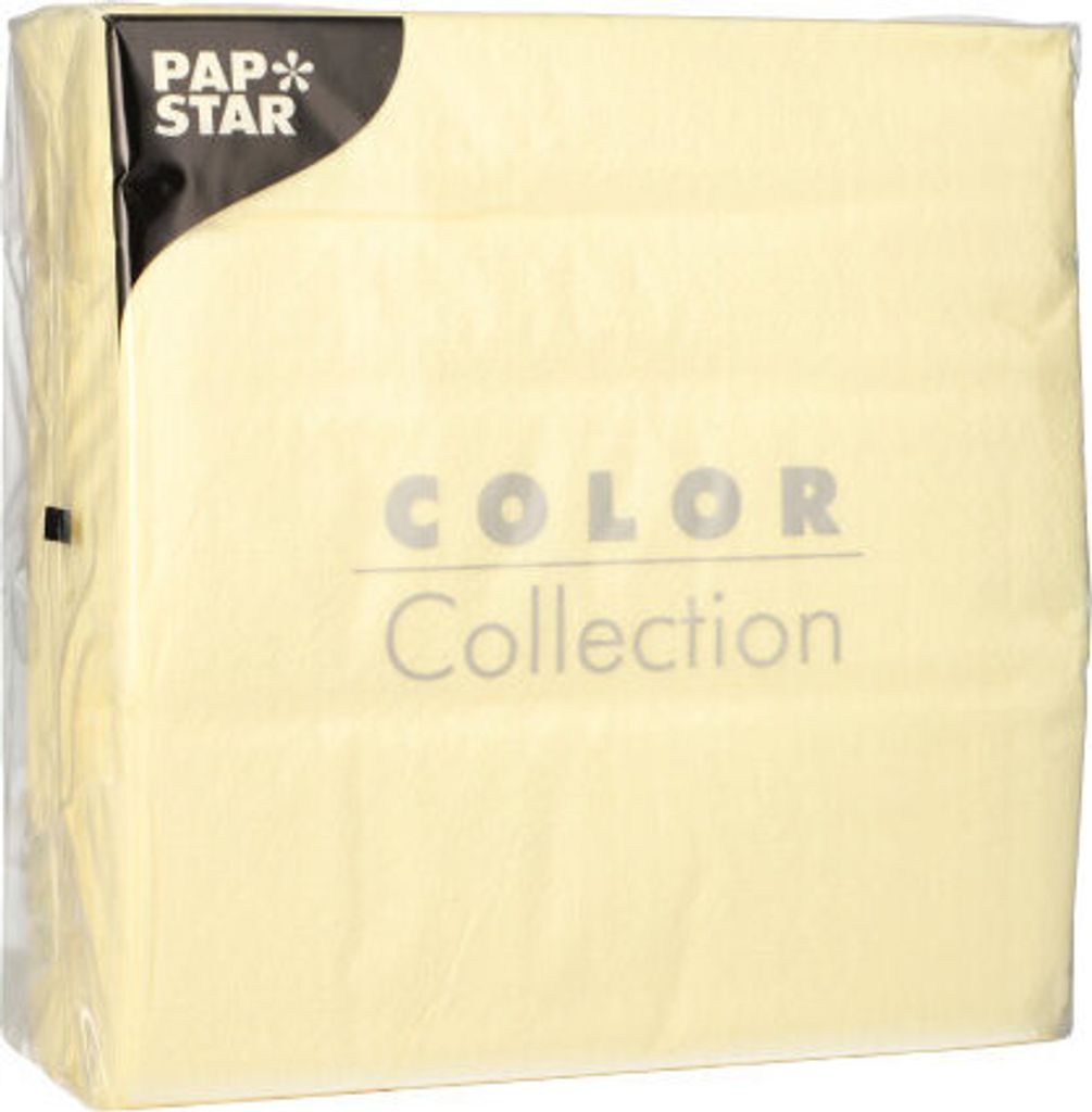 Papstar Prägeservietten creme  1-lag. Produktbild 