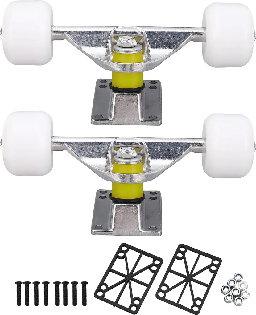 2 Trucks Skateboard 5 Pouces en Alliage Aluminium Argent pour Longboard