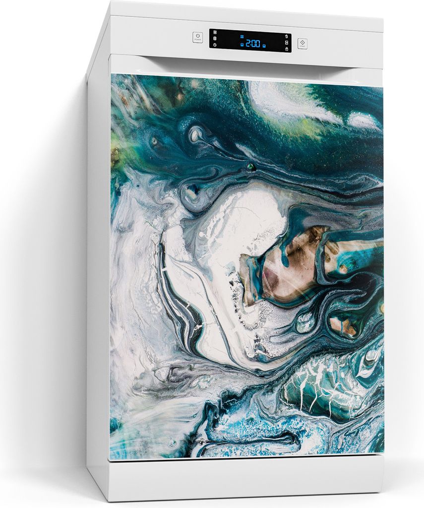 DEQORI Magnetmatte Spülmaschine beschreibbar 60x80 cm 'Flüssige Marmorkunst' Magnetfolie
