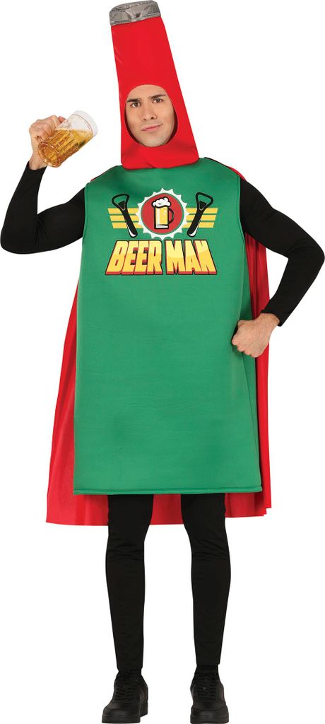 Bierfles "Beer Man" Volwassene Kostuum (one size)