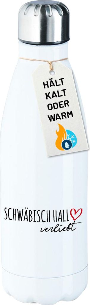 Huuraa Trinkflasche Schwäbisch Hall verliebt 500ml White Edelstahl Wasserflasche Trinkflasche Geschenkidee