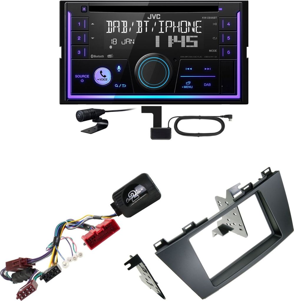 JVC KW-DB95BT Bluetooth Digitalradio USB CD Einbauset für Mazda 5 CW