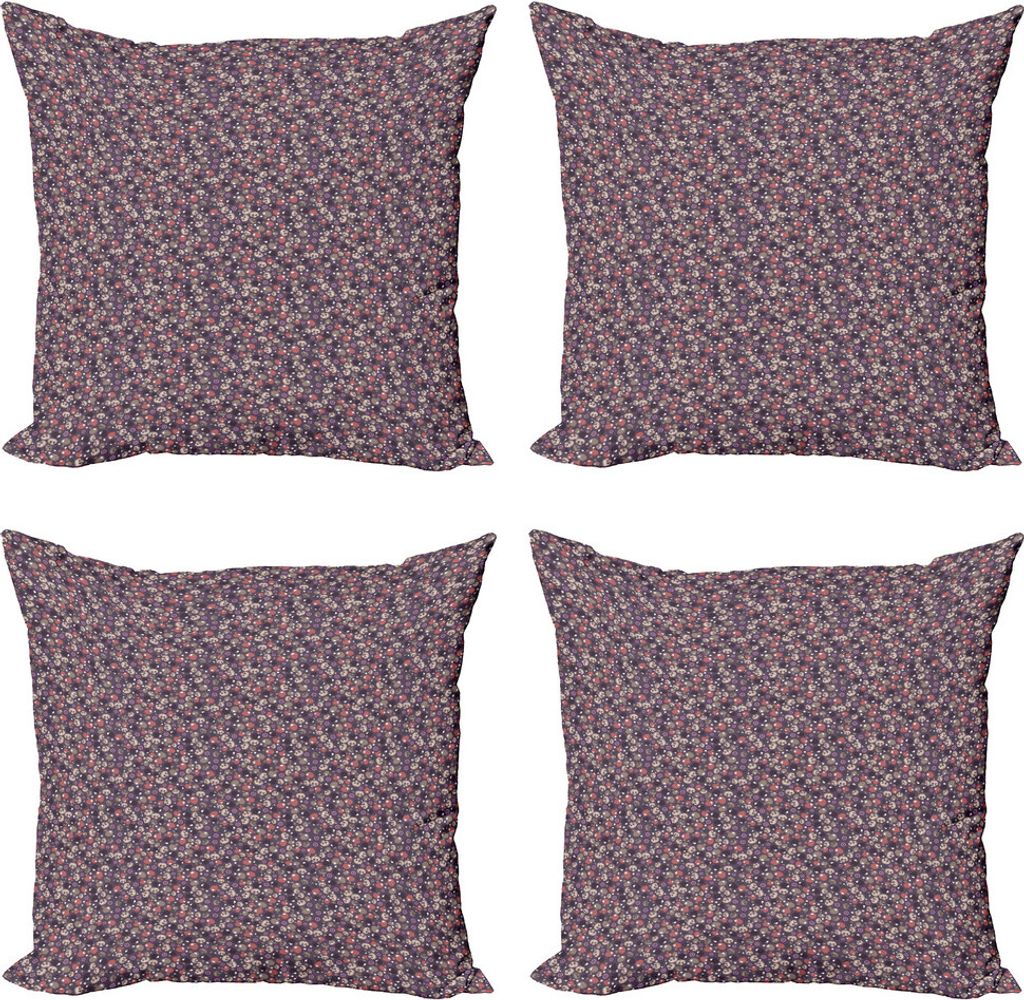 ABAKUHAUS Gemüse Kissenbezug Set (4 Stück), Pilze Zwiebelringe, Moderner Doppelseitiger Digitaldruck, 60 cm x 60 cm, Mehrfarbig