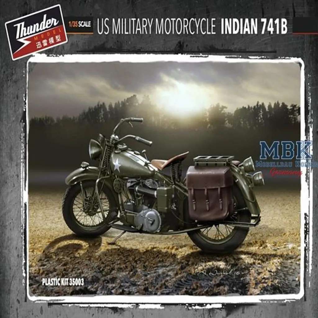 Double Moto Indian 741B 1/35 pour Diorama Militaire Thunder Models Kit