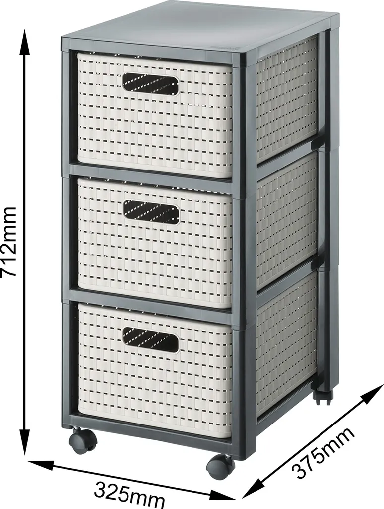 Organizzatore Rotho Country Cappuccino | Design Rattan per Bagno e Casa - 8