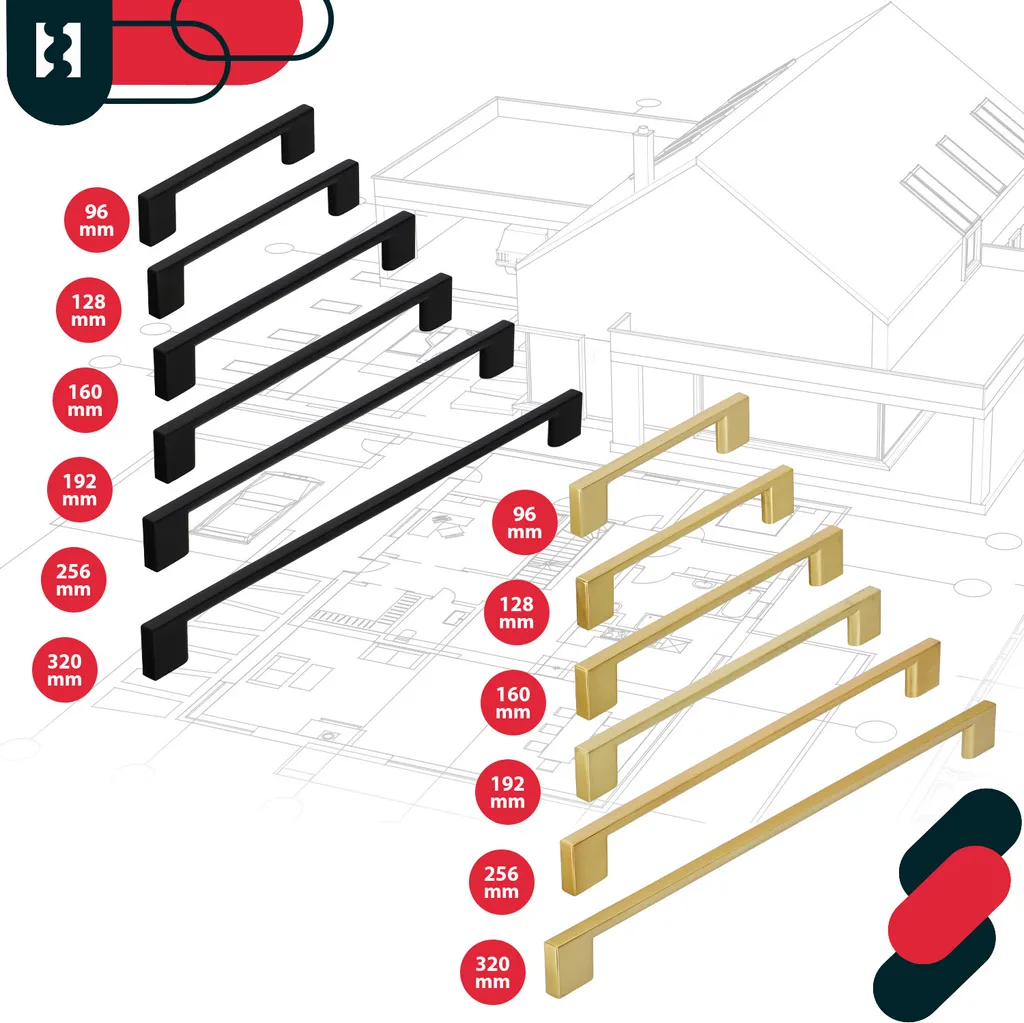 KOTARBAU® Set di 6 maniglie per mobili nero 358 mm maniglie per mobili ZnAl maniglie per mobili maniglie per armadi da cucina maniglie per cassetti maniglie per mobili maniglie per armadi da cucina maniglie per ante di mobili maniglia per barre di mobili - 8