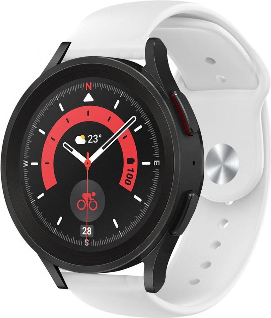 Strap-it Samsung Galaxy Watch 5 Pro Sportarmband (Weiß)