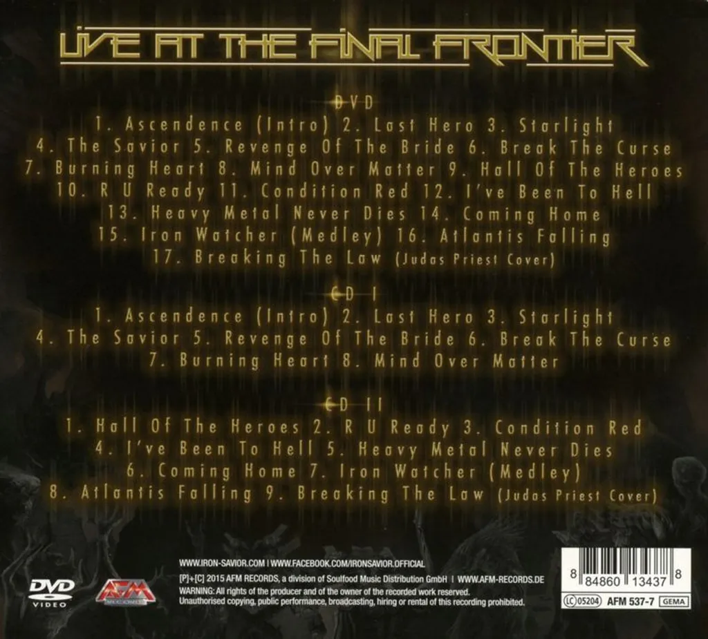 Album Live Iron Savior Final Frontier Coffret Deluxe 2 CD DVD Vidéo