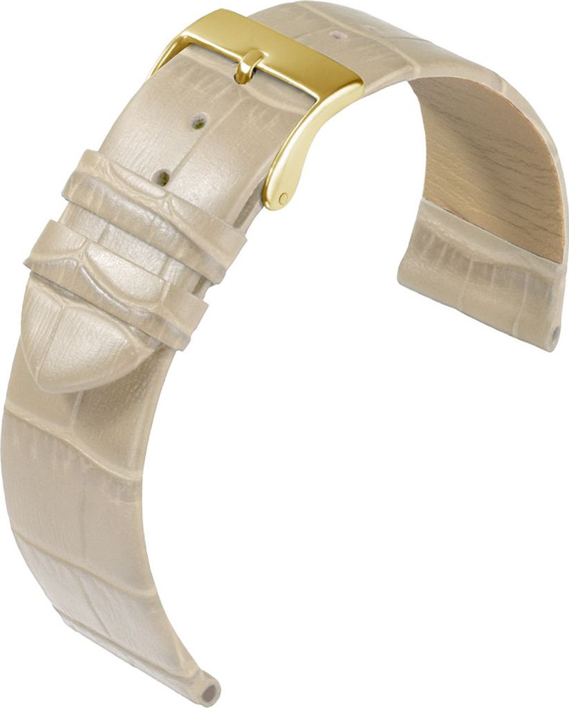 Eulit Rainbow Uhrenarmband Kalbsleder beige Krokoprägung Produktbild 