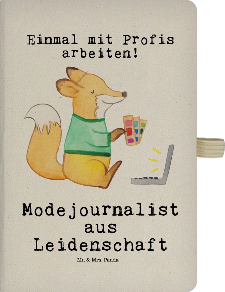 Mr. & Mrs. Panda notizbuch Modejournalist Leidenschaft - Transparent - Geschenk, A4 Kariert, Kladde, Journal, Ausbildung, Spruch, Journalist, karie...