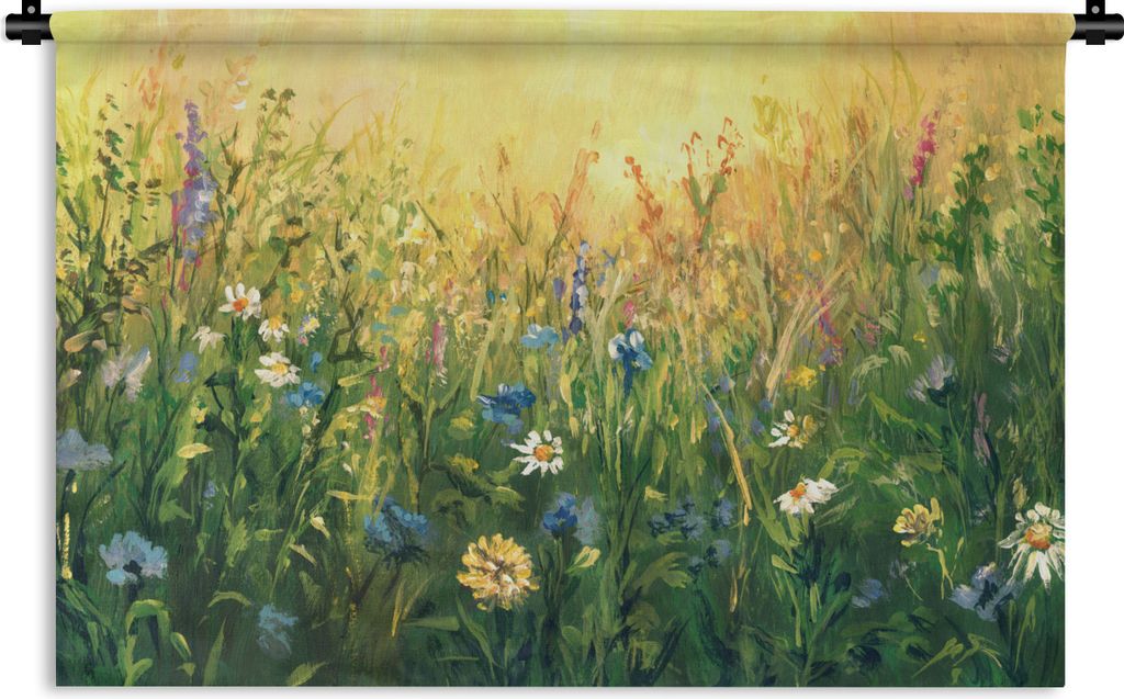 MuchoWow Wandteppich Wandbehang Blumen - Aquarell - Sonne 60x45 cm Tapisserie Dekoration Wandtuch - Das Schlafzimmer