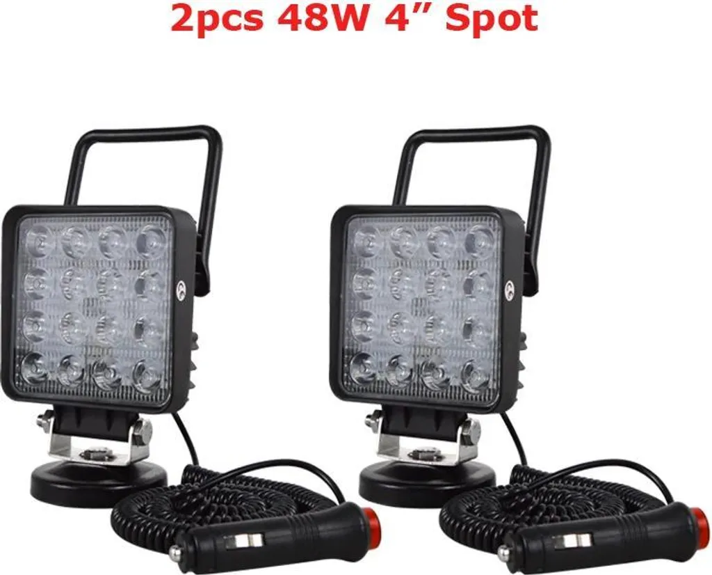 Projecteur de Travail LED 48W Lot de 2 Phares de Chantier Robustes