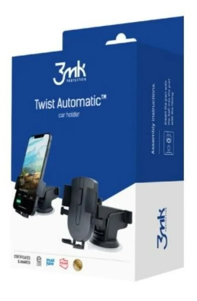 Supporto Smartphone Auto 3MK Twist Automatico - Nero Universale - 21