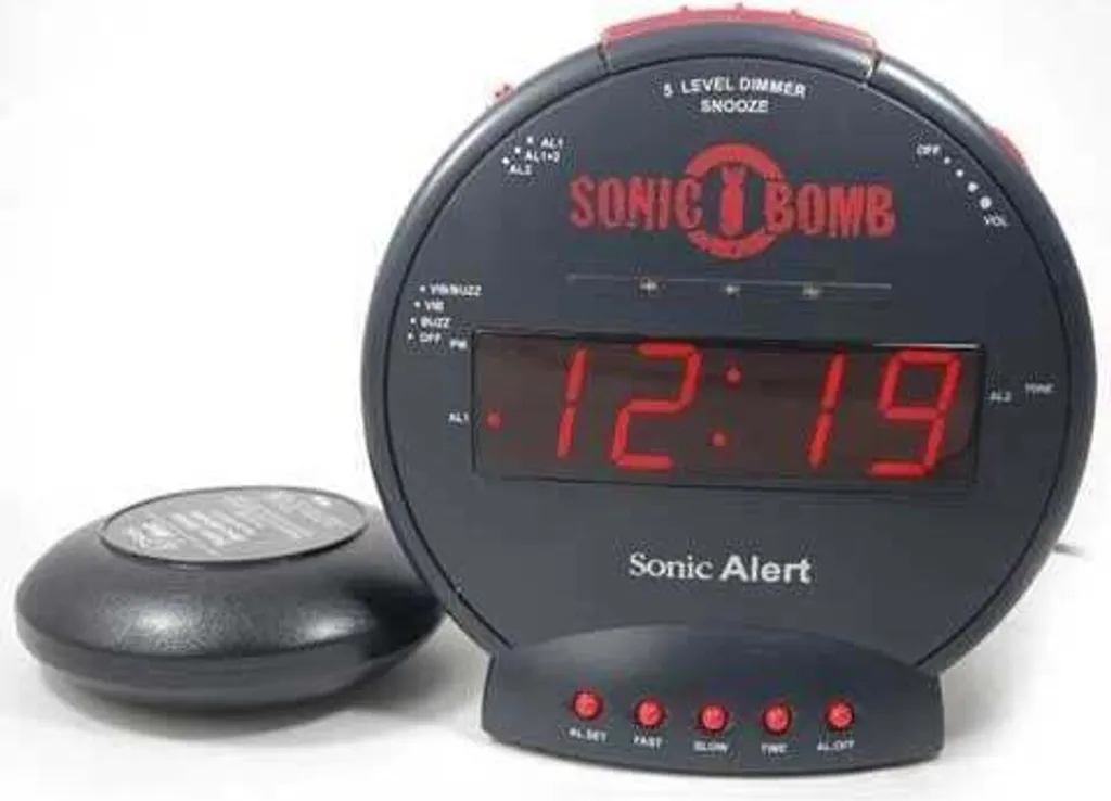 Réveil Geemarc Sonic Bomb SBB500 avec vibreur ultra puissant de 85dB