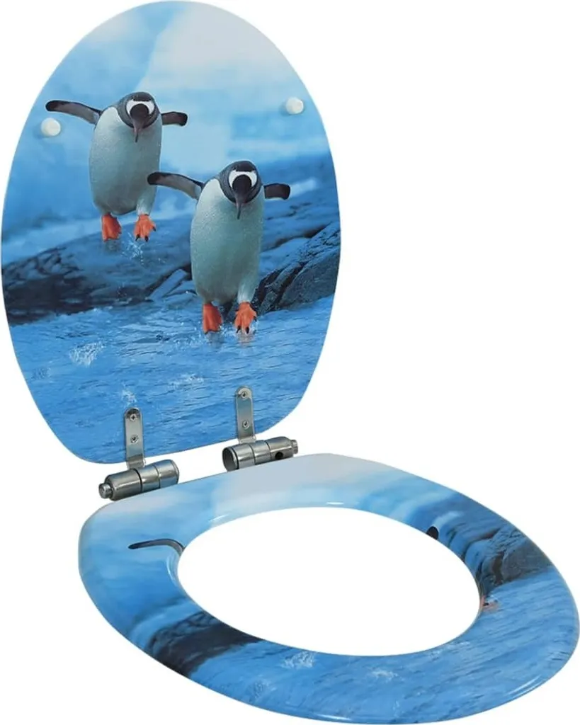 Sedile WC MDF Pinguino | Cerniere Zinco-Cromo Chiusura Ammortizzata