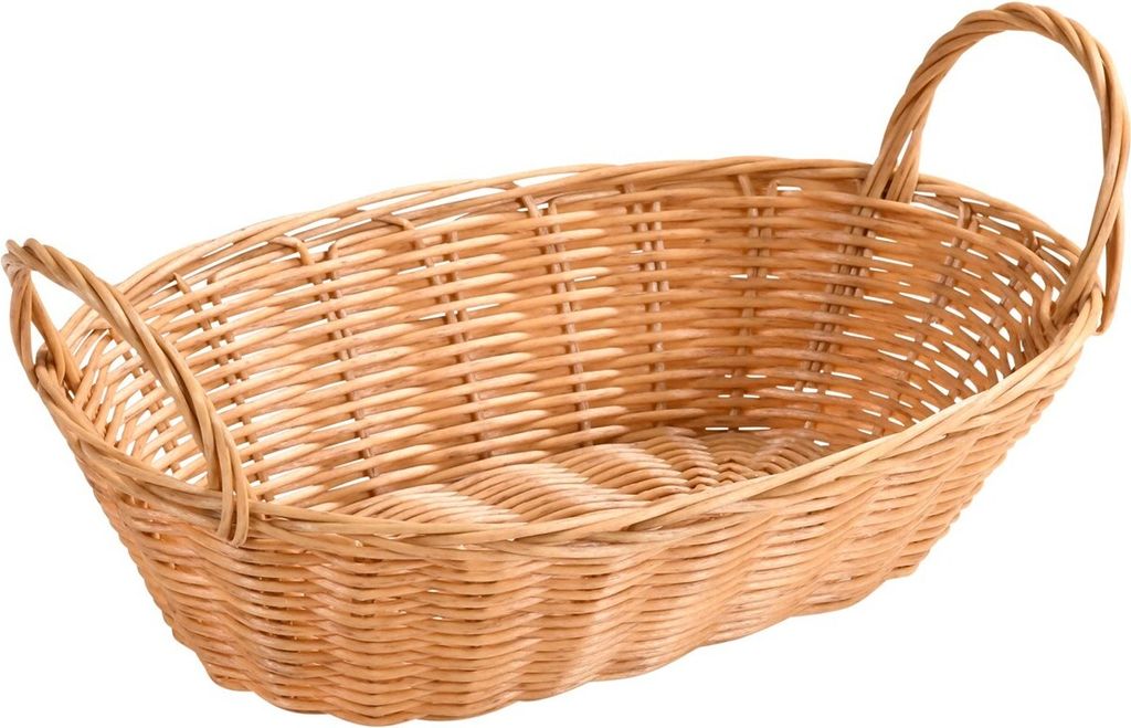 KESPER Brotkorb Kunststoffgeflecht oval mit Henkel, Länge: 290 mm