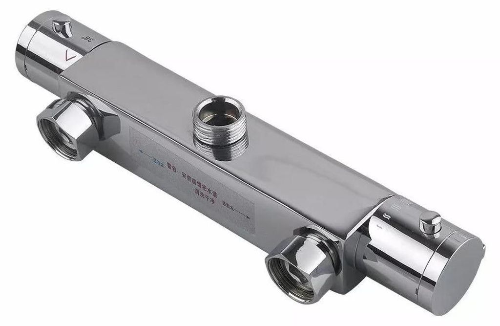 Thermostatarmatur Dusche - Duschthermostat Mischbatterie - Metallgehäuse - Einfache Montage - Für Bad - Hellgrau