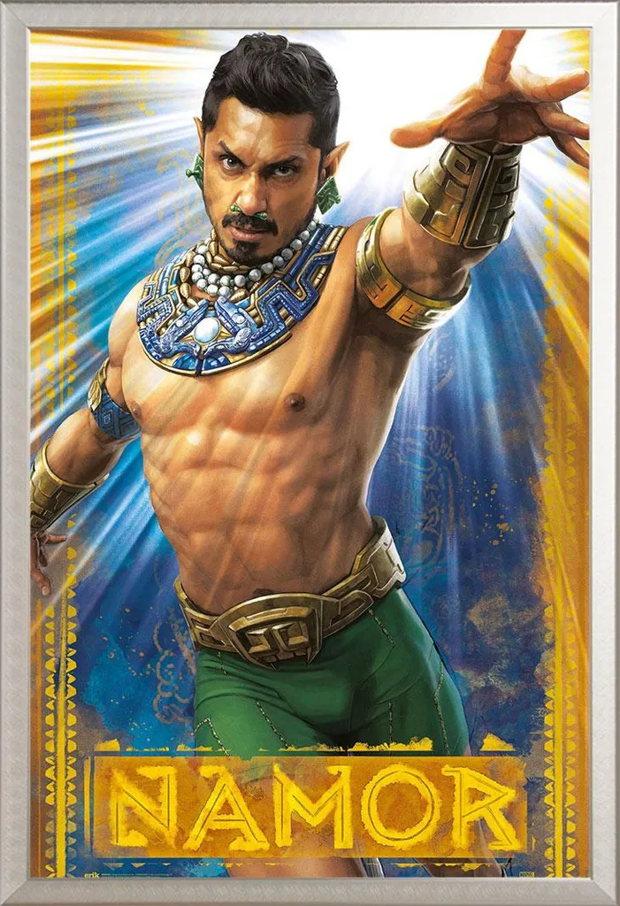 Poster Black Panther Wakanda Forever Namor con Cornice Shinsuke Argento